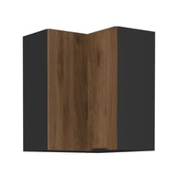 Horní rohová skříňka, ořech okapi/černá, MENZO 60x60 GN-72 2F Kondela