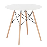 Jídelní stůl, bílá / buk, průměr 60 cm, Gamin NEW 60 Kondela