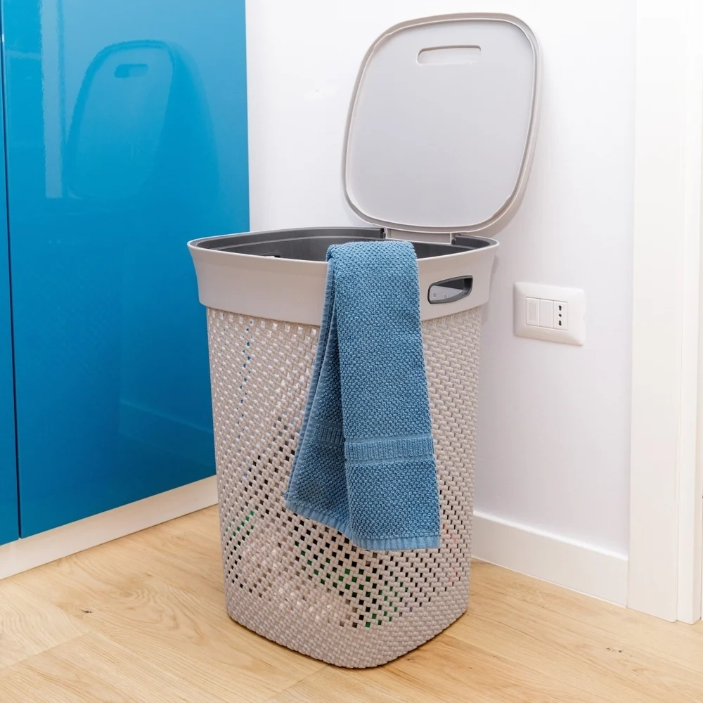 DEA HOME WOOLLY Koš na špinavé prádlo 50 L / antracit Rojaplast