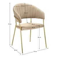 Designové jídelní křeslo, béžová Velvet látka/gold chrom zlatý, DASMIN NEW TYP 1 Kondela (foto 2)