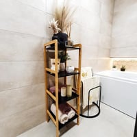 4-poličkový regál, přírodní / černá, naoko Kondela (foto 19)