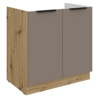 Dřezová skříňka, sandgrau/dub artisan, FRISBO 80 ZL 2F BB Kondela