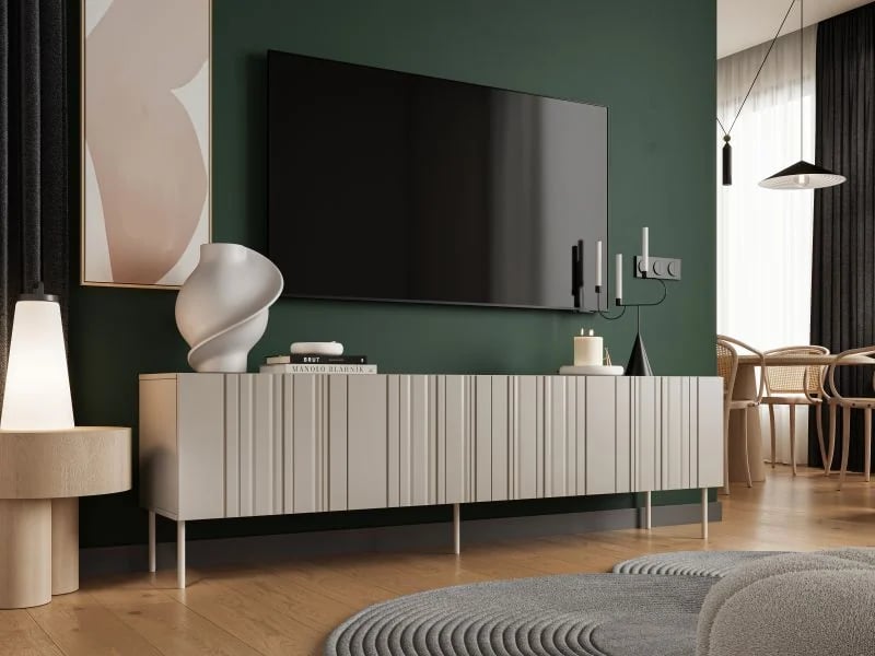 TV stolek ISLA 200 cm – Beż mat ( 1 szt.=2 p. ) Halmar