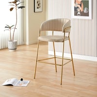 Designová barová židle, béžová Velvet látka/gold chrom zlatý, DASMIN NEW TYP 2 Kondela (foto 5)