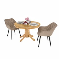 Jídelní stůl, kulatý, dub světlý, průměr 106 cm, TABLOS Kondela (foto 3)