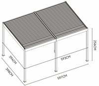 Bioklimatická pergola INTRO DUO 6x4 m Rojaplast (foto 15)