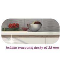 Dolní skříňka D 80, vysoký bílý lesk/dub sonoma, LINE Kondela (foto 3)