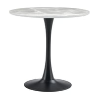 Jídelní stůl, šedý mramor/černá, průměr 90 cm, LORIAN TYP 1 Kondela