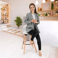 Barová židle, bílá/buk, EVANS Kondela (foto 5)