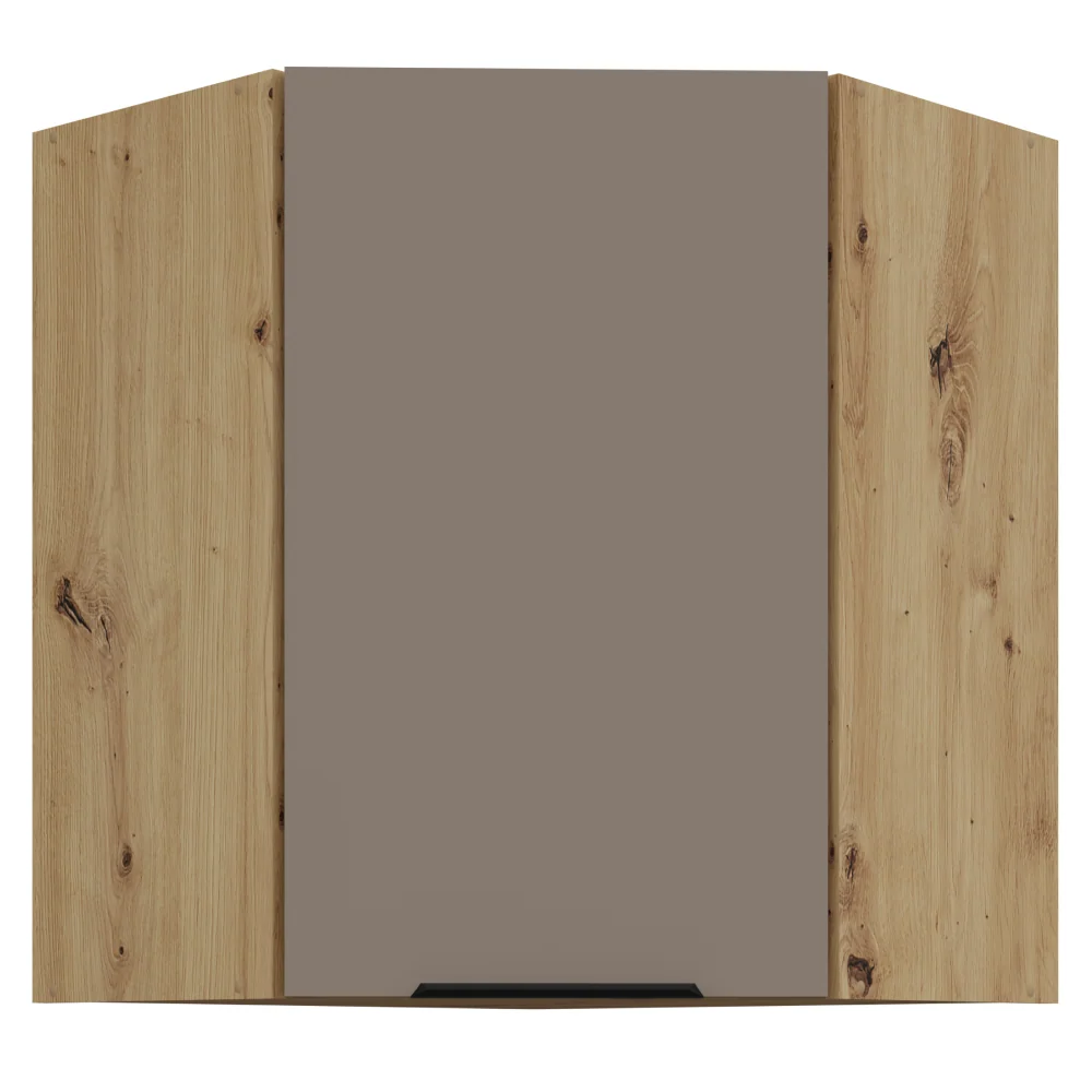 Horní rohová skříňka, sandgrau/dub artisan, FRISBO 60x60 GN-72 1F Kondela