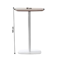 Barový stůl, dub / bílá, MDF / kov, průměr 60 cm, HARLOV Kondela (foto 3)