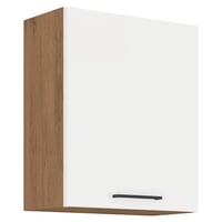 Horní skříňka, dub lancelot / bílá extra vysoký lesk HG, VEGA 60 G-72 1F Kondela