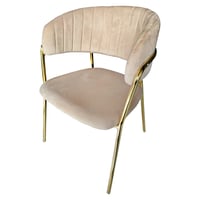 Designové jídelní křeslo, béžová Velvet látka/gold chrom zlatý, DASMIN NEW TYP 1 Kondela (foto 5)