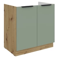 Dřezová skříňka, aquamarine/dub artisan, ARSANY 80 ZL 2F BB Kondela