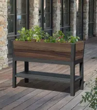 DECO ELEVATED GARDEN BED květináč Walnut Rojaplast (foto 26)