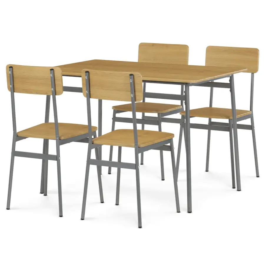 Jídelní set s 4 židlemi AUT-O2156 – OAK Autronic