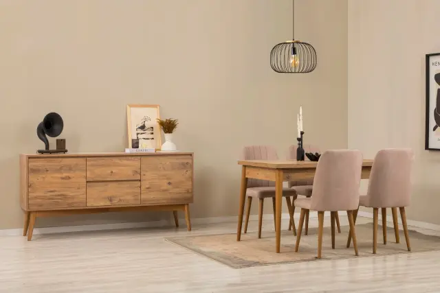 Jídelní set se stolem a konzolí VINA 01 0900 (set 6 ks) ASIRGROUP