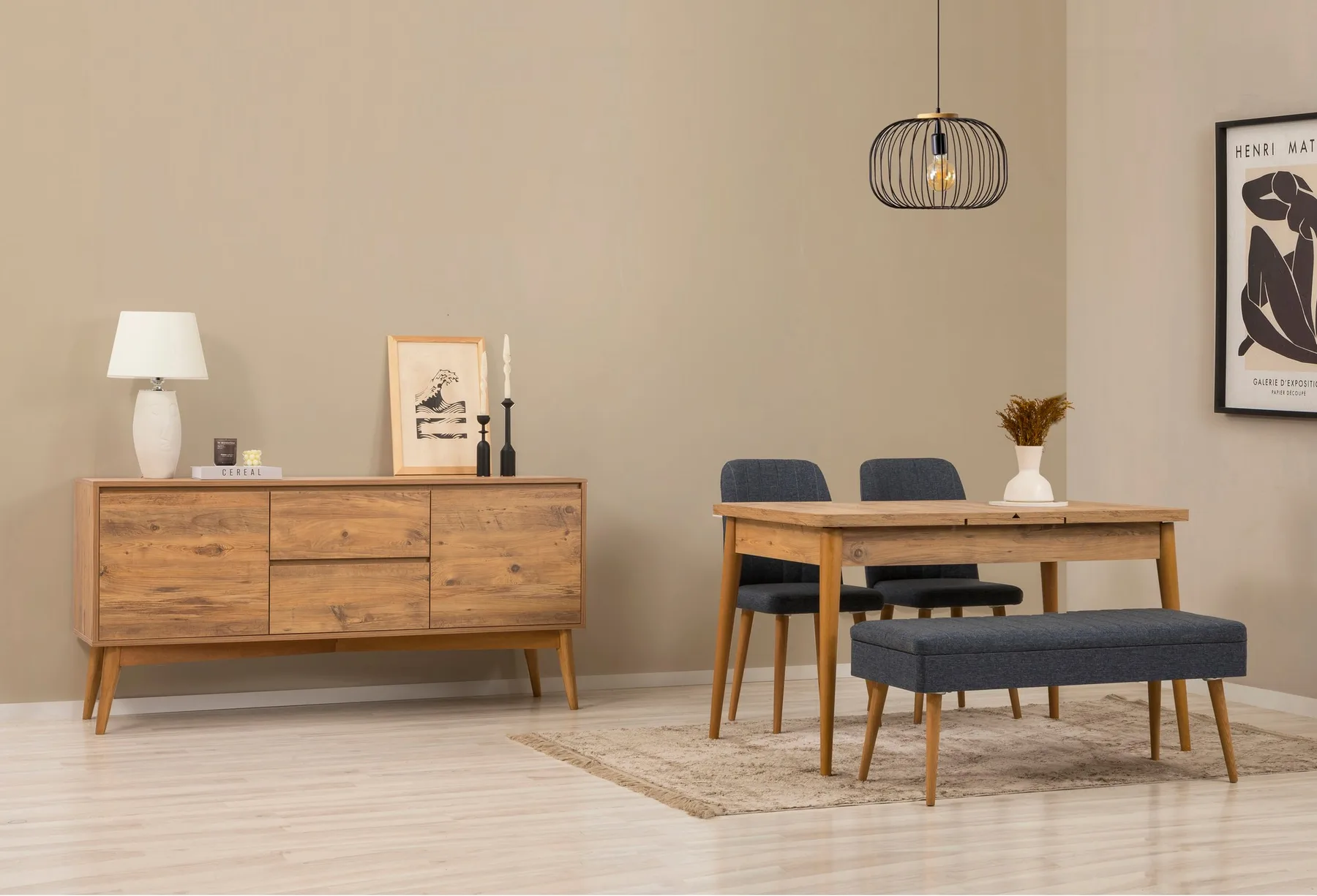 Jídelní set se stolem a konzolí VINA 02 1048 (set 5 ks) ASIRGROUP