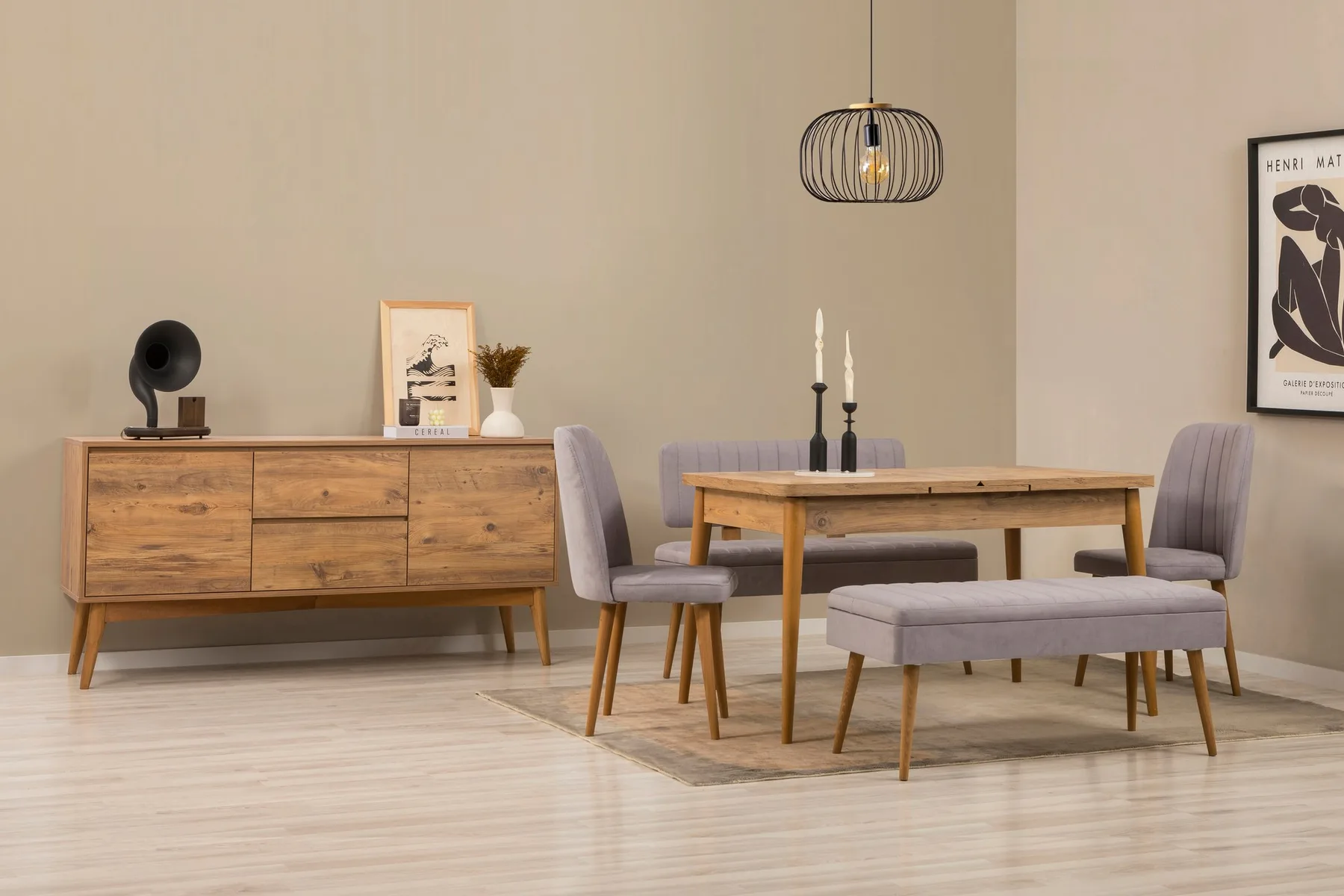 Jídelní set se stolem a konzolí VINA Bench 04 0701 (set 6 ks) ASIRGROUP