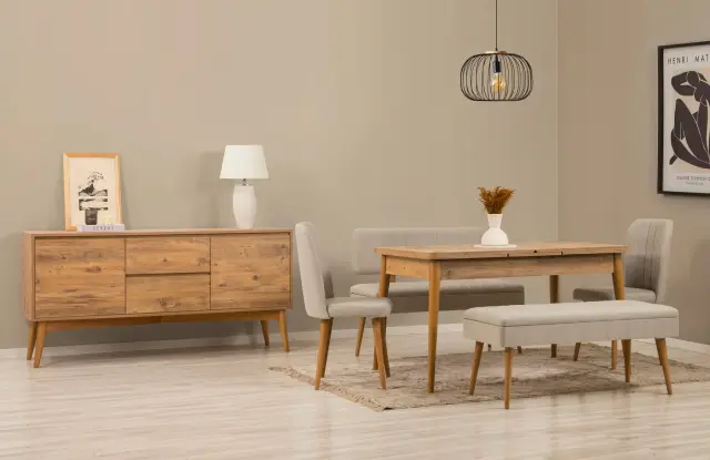 Jídelní set se stolem a konzolí VINA Bench 04 1005 (set 6 ks) ASIRGROUP
