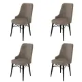 Jídelní židle PARE (set 4 ks) – Set 4 ks / Cappuccino / Černá ASIRGROUP
