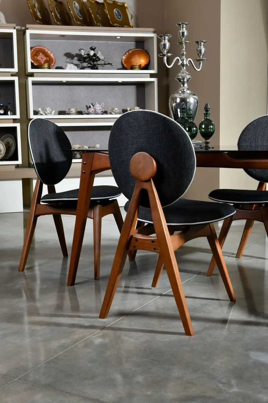 Jídelní židle TOUCH (set 2 ks) – Set 2 ks / Ořech / Antracitová ASIRGROUP