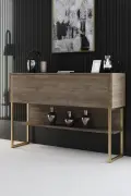 Komoda LUXE – Zlatá / Ořech ASIRGROUP