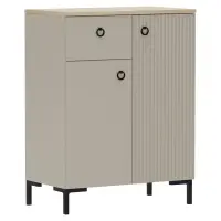 Komoda, šedohnědá Taupe/dub silverjack, DOMCA 2D1S Kondela