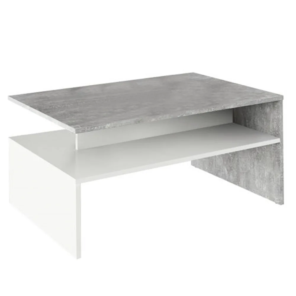 Konferenční stolek, beton / bílý, DAMOLI Kondela