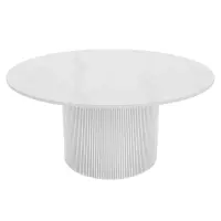Konferenční stolek, bílý mramor/MDF, průměr 80 cm, MAHIR TYP 1 Kondela