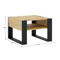 Konferenční stolek, dub artisan/černá, CARA 2 Kondela (foto 5)