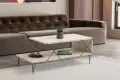 Konferenční stolek LOIRE – Travertine / Černá ASIRGROUP