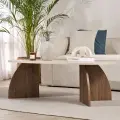 Konferenční stolek MELINA – Travertine / Ořech ASIRGROUP