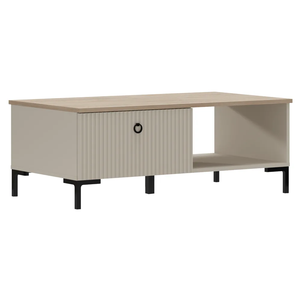 Konferenční stolek, šedohnědá Taupe/dub silverjack, DOMCA 1S Kondela