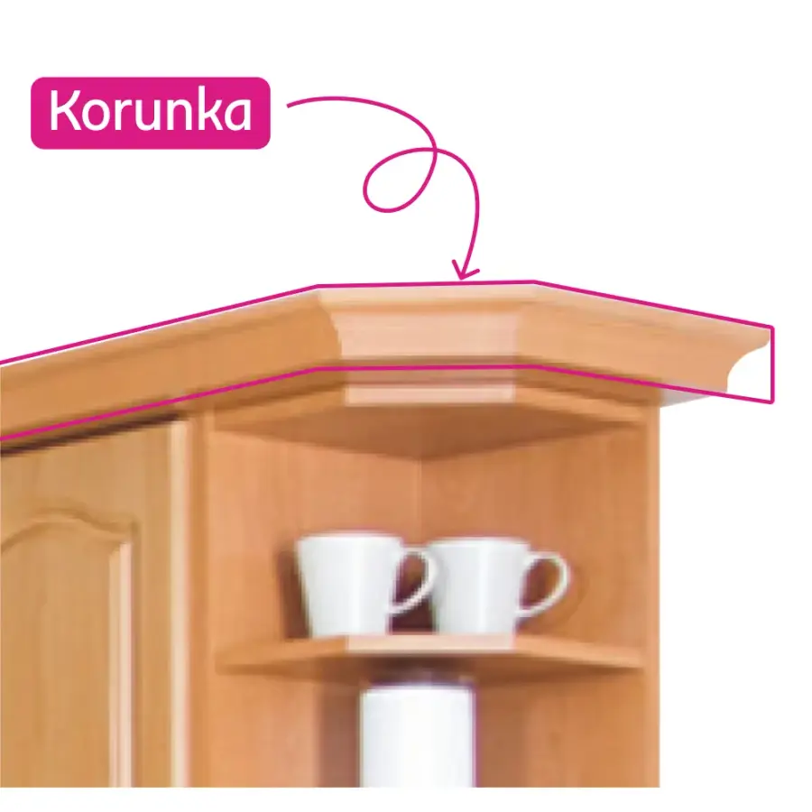 Koruna /ozdobná lišta ke skříňce W60/60 LC, olše,  LORA NEW MDF LC KLASIK Kondela