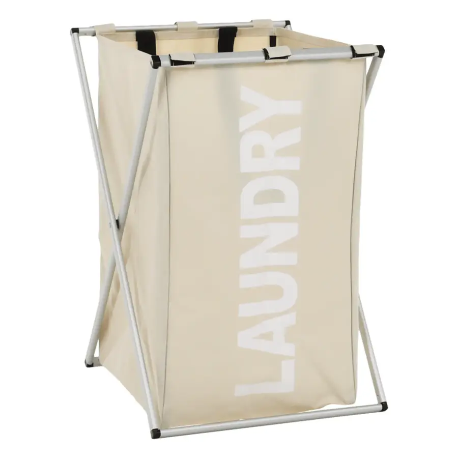 Látkový koš na prádlo, šedobéžová, LAUNDRY NEW TYP 1 Kondela