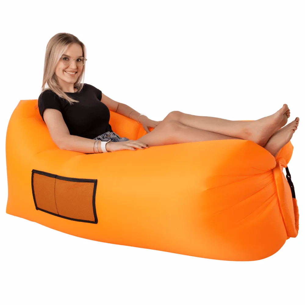 Nafukovací sedací vak/lazy bag LEBAG – Oranžová Kondela