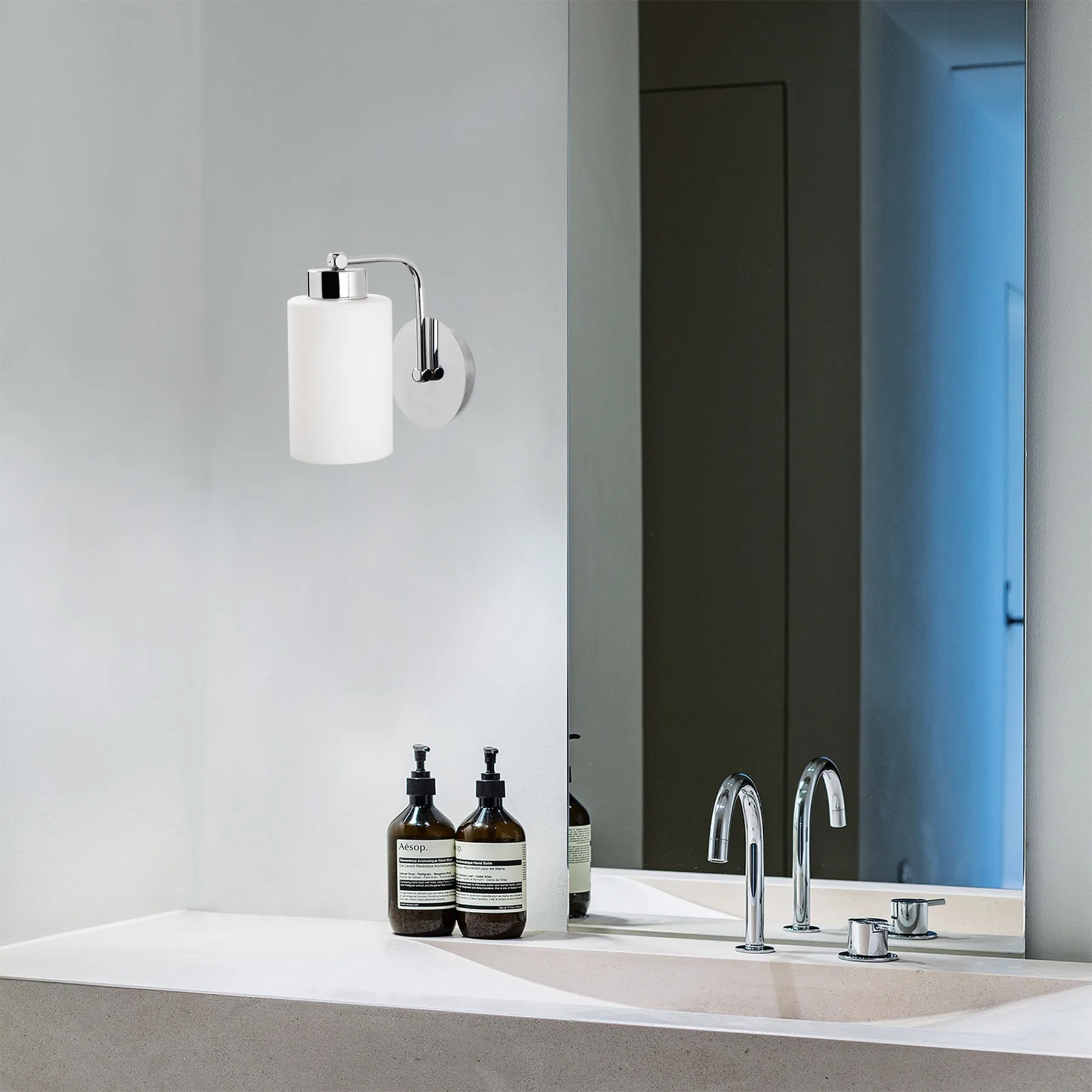 Nástěnná lampa BALCOVA – Stříbrná / N-340 ASIRGROUP