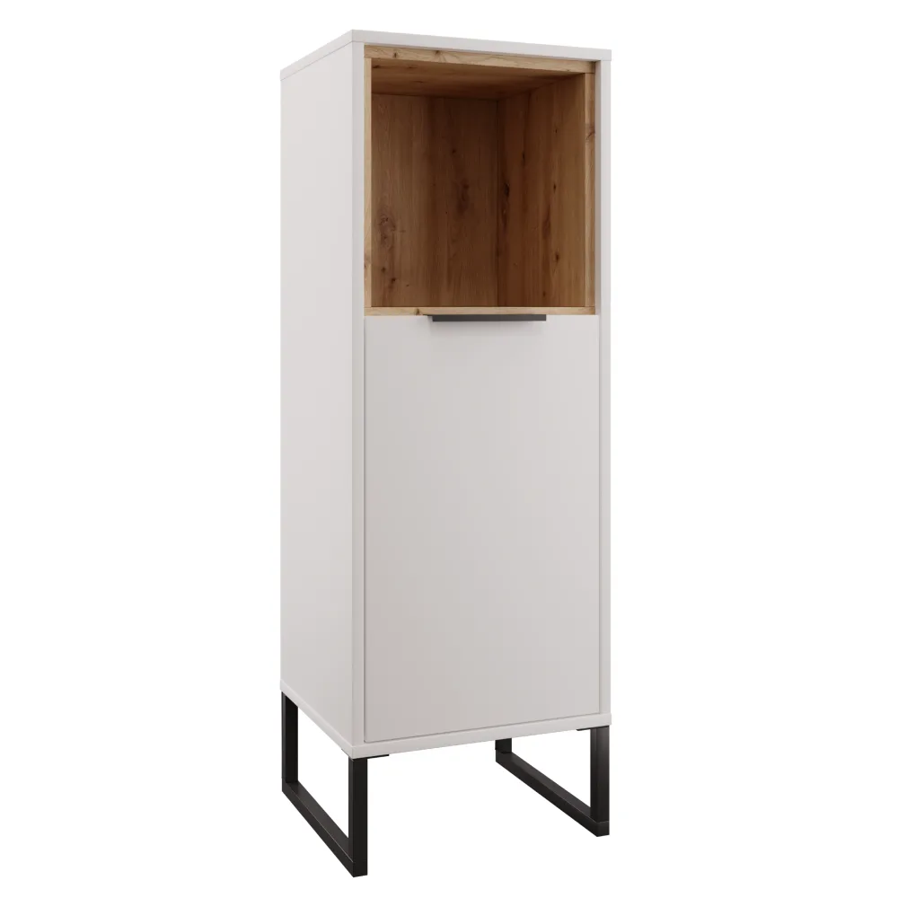 Nízká skříňka, bílá/dub artisan, CUBO CUB02 Kondela