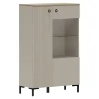 Nízká vitrína, šedohnědá Taupe/dub silverjack, DOMCA 1D1W/140 Kondela