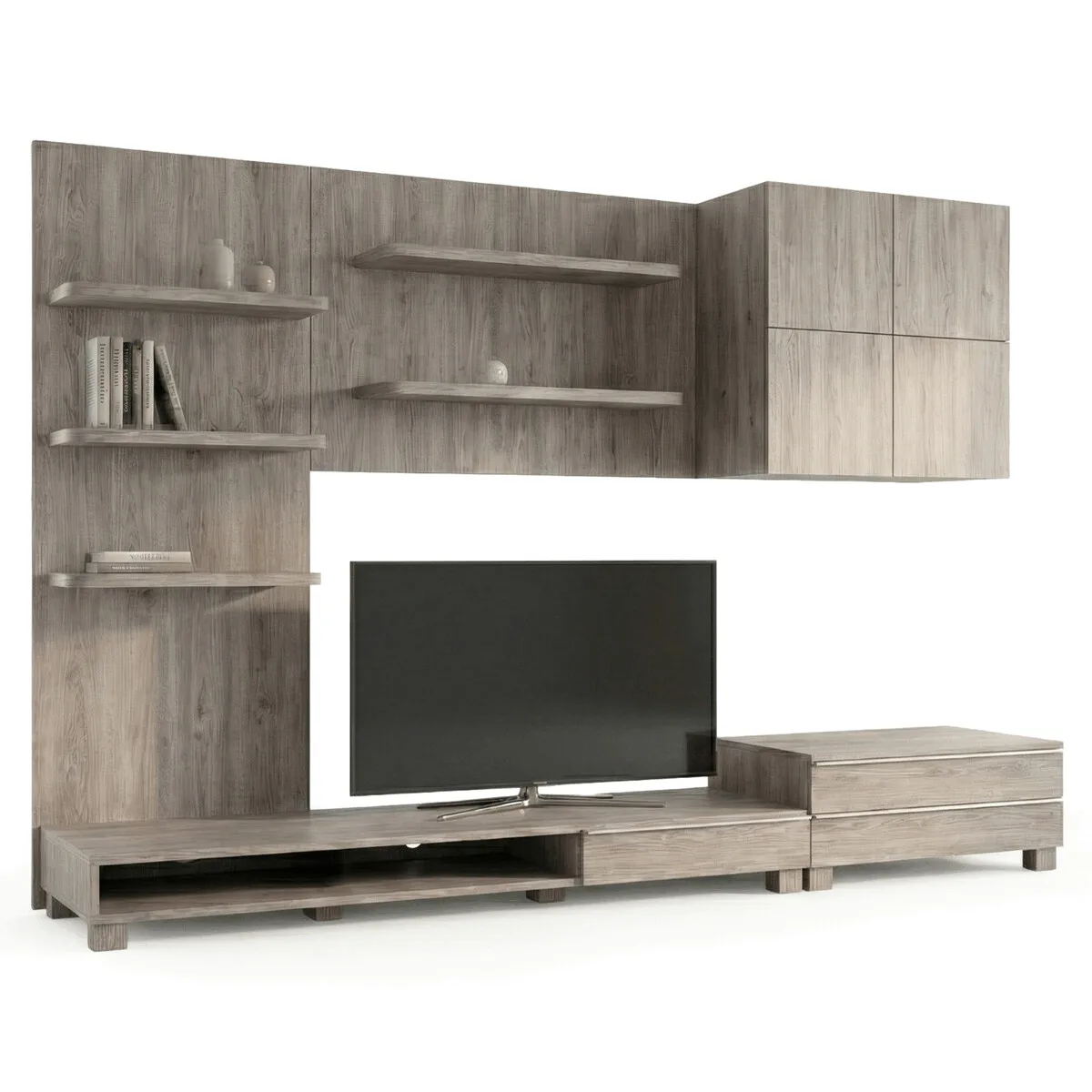 Obývací stěna 300x59x210cm, mdf, hnědá, 9HQ08 Autronic
