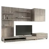 Obývací stěna 300x59x210cm, mdf, hnědá, 9HQ08 Autronic