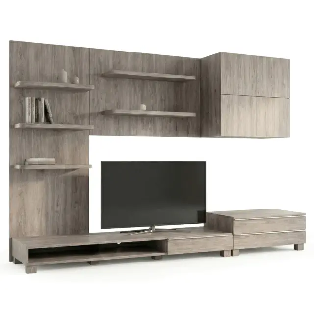 Obývací stěna 300x59x210cm, mdf, hnědá, 9HQ08 Autronic