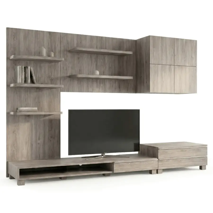 Obývací stěna 300x59x210cm, mdf, hnědá, 9HQ08 Autronic