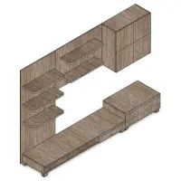 Obývací stěna 300x59x210cm, mdf, hnědá, 9HQ08 Autronic (foto 3)