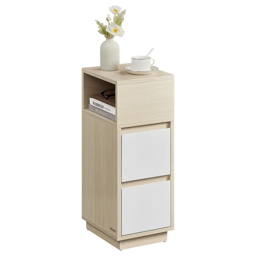 Odkládací stolek 25x30x65cm, mdf, bělený dub, ANT-E1065 BUK Autronic