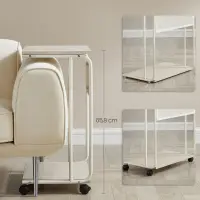 Odkládací stolek 55x32x66cm, mdf, bělený dub, AKF-E1012 CRM Autronic (foto 5)