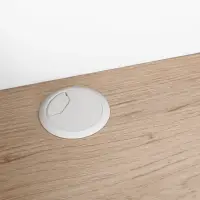 PC stůl, dub světlý/bílá, PSALMO Kondela (foto 2)