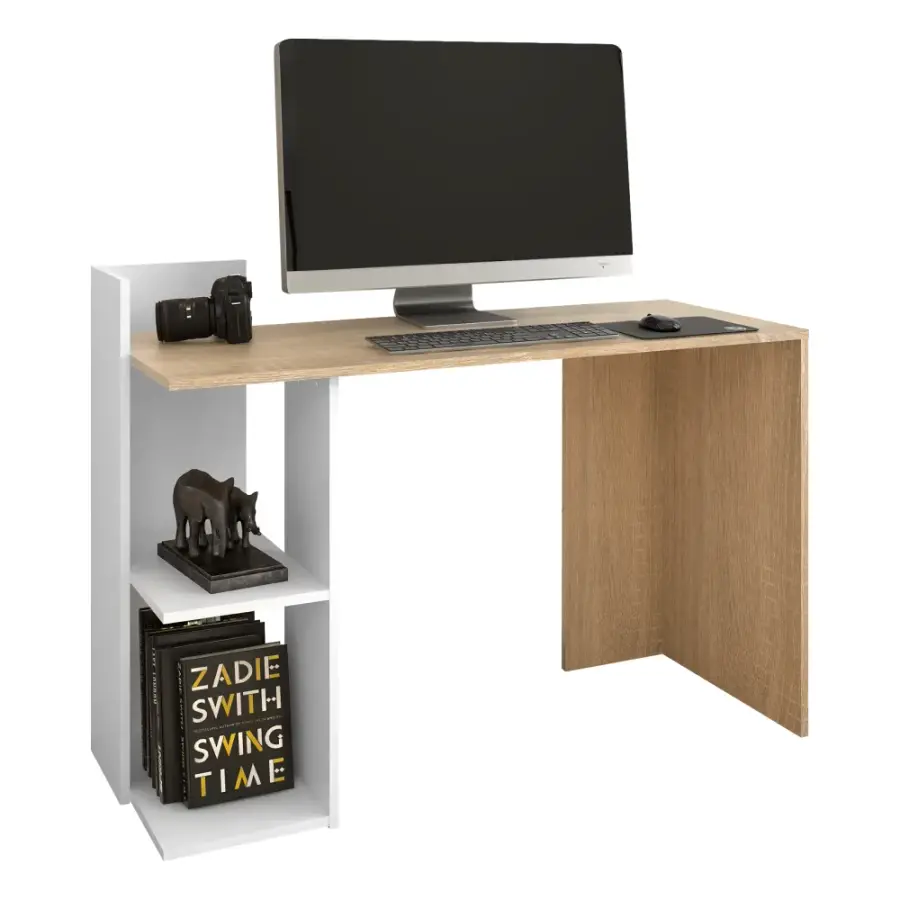 PC stůl ZINO NEW – Dub sonoma/bílá Kondela