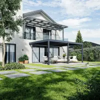 Bioklimatická pergola ke stěně INTRO DUO 4x4 m Rojaplast (foto 216)